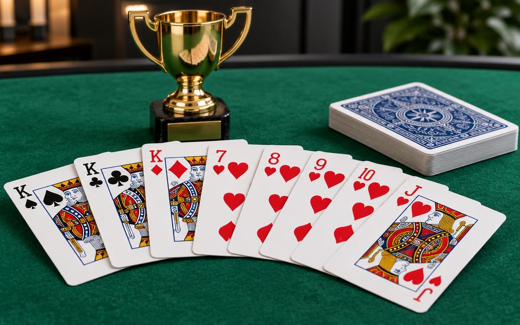 Cartas de Pife com troféu de campeão
